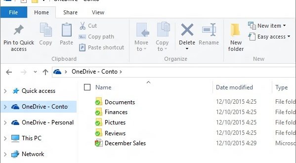 Screenshot Microsoft OneDrive 2016